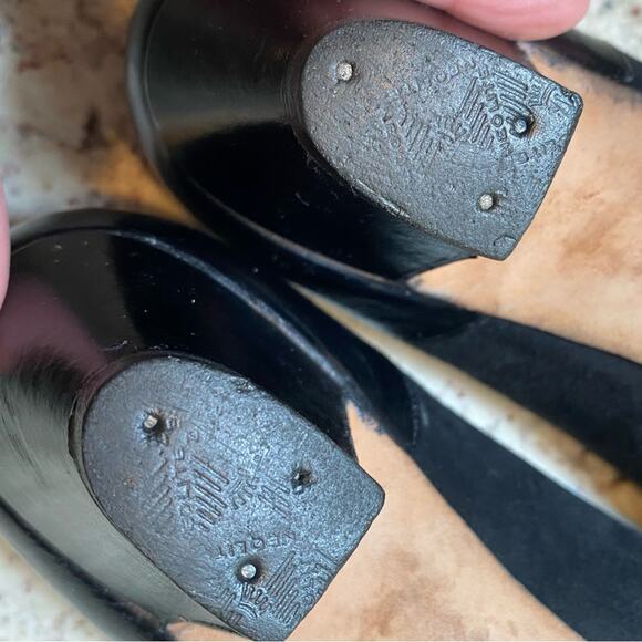 Silvia Fiorentina Cap Toe Blk Luxury Suede Leather Spectator Heel Italy 9.5N - Picture 11 of 15